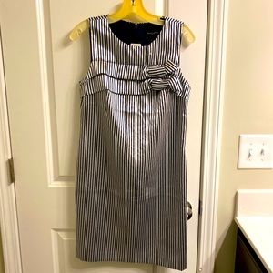 Banana Republic striped shift bow dress.